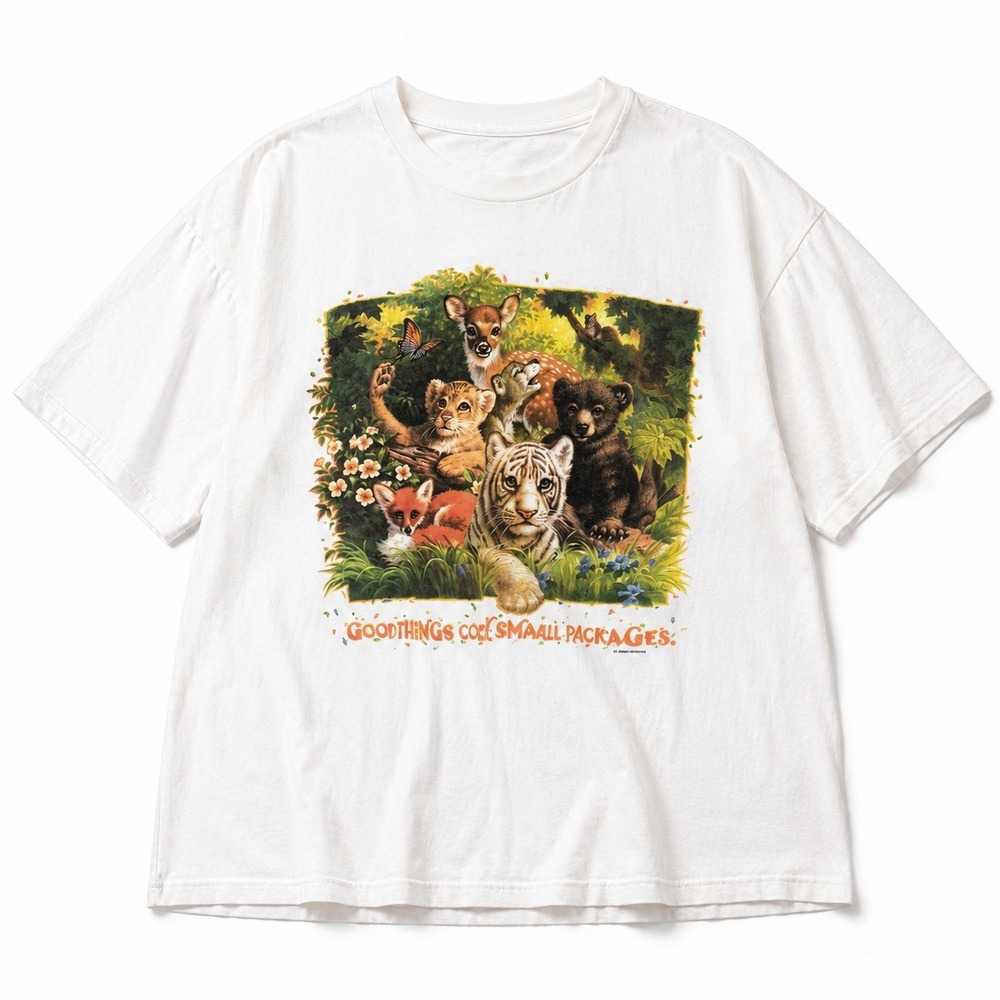 Good things come in small packages cute baby animals safari cub fox deer bear T